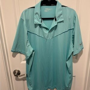 Mens Nike Golf Polo Mint Blue Dri-Fit Shirt Size XL